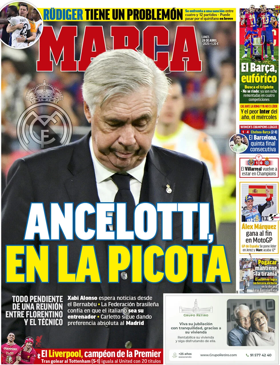 anteprima della prima pagina di marca del 28/04/2025
