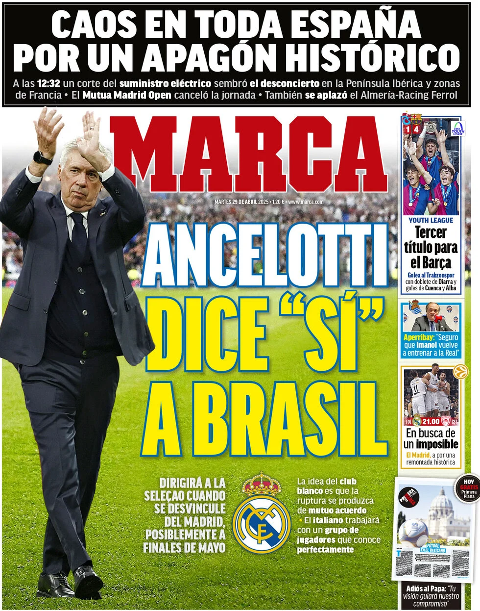 anteprima della prima pagina di marca del 29/04/2025