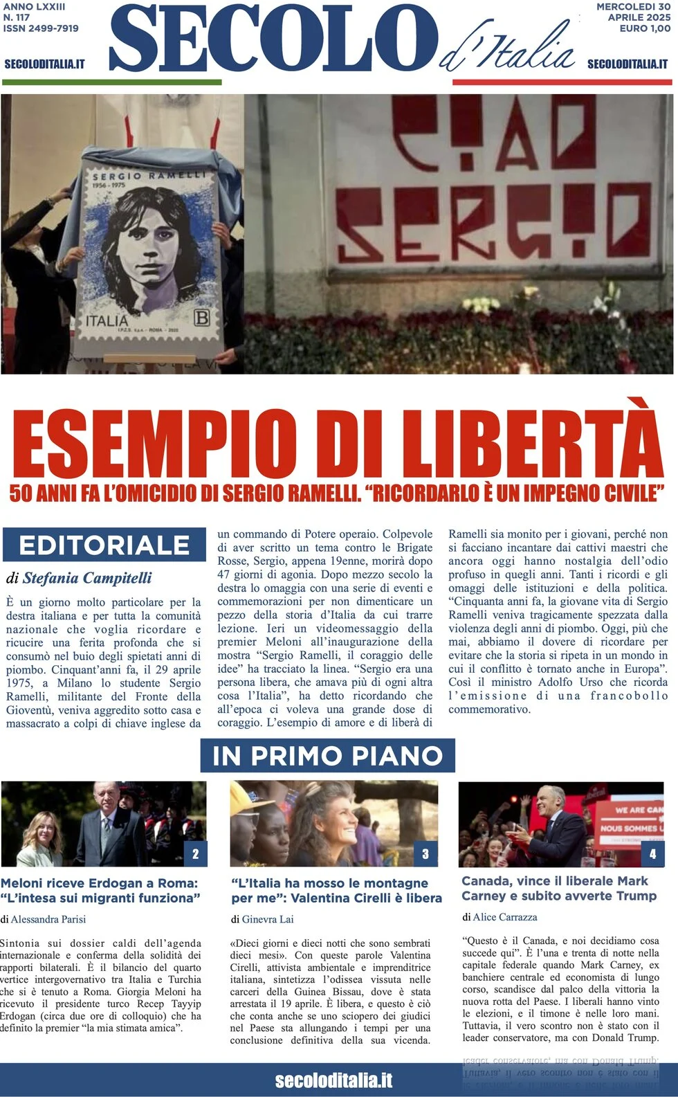anteprima della prima pagina di secolo-ditalia del 30/04/2025