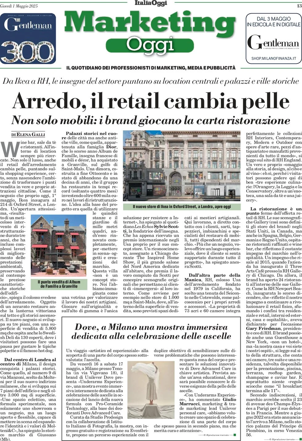 anteprima della prima pagina di marketing-oggi del 01/05/2025