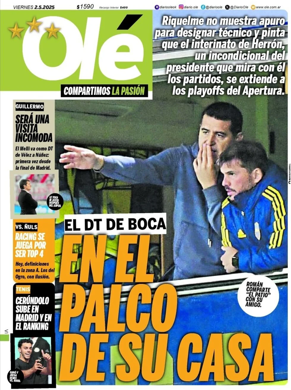 anteprima della prima pagina di ol del 02/05/2025