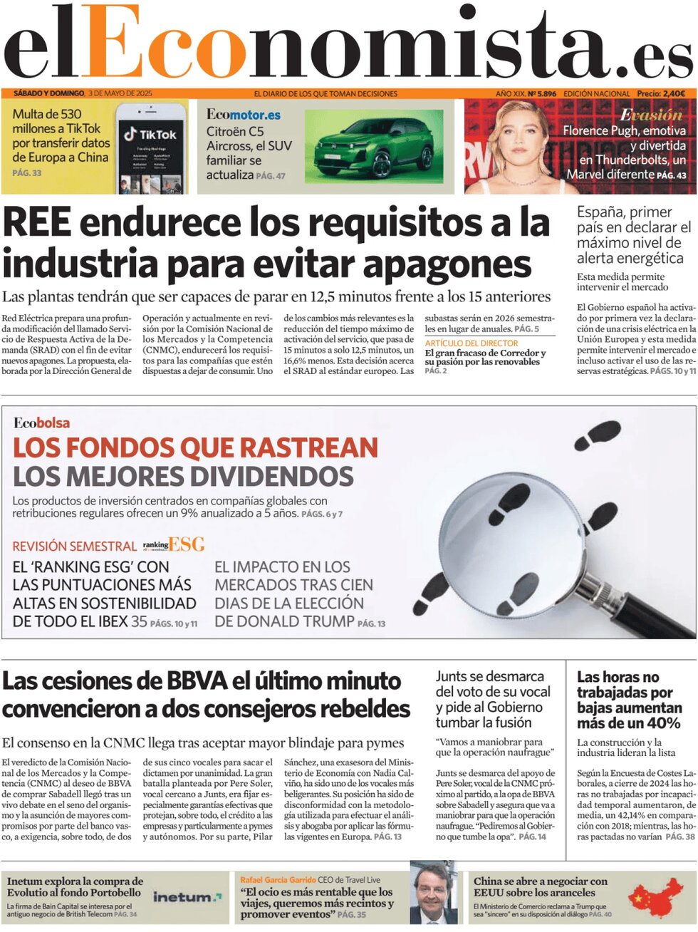 anteprima della prima pagina di el-economista del 03/05/2025