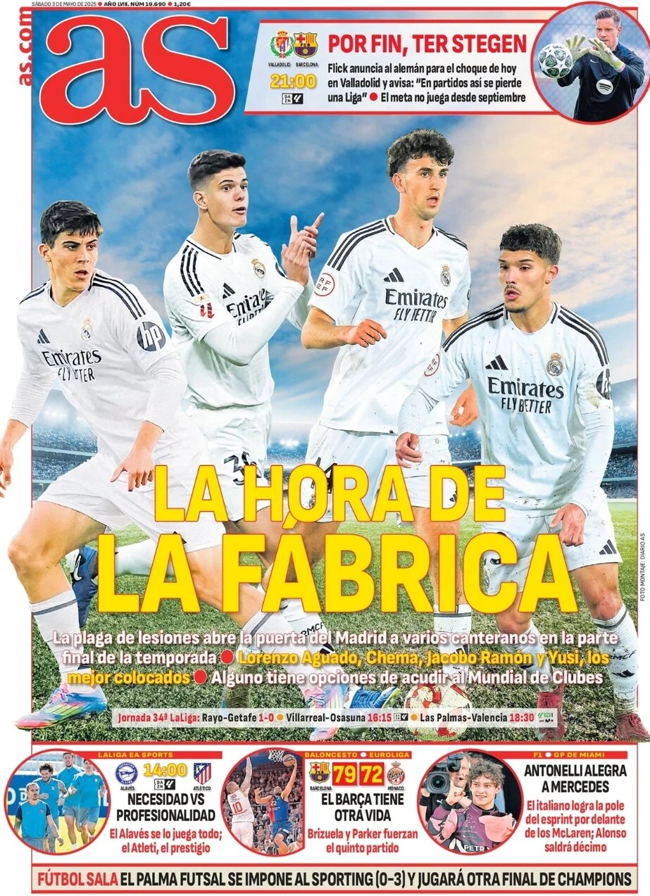 anteprima della prima pagina di as-madrid del 03/05/2025