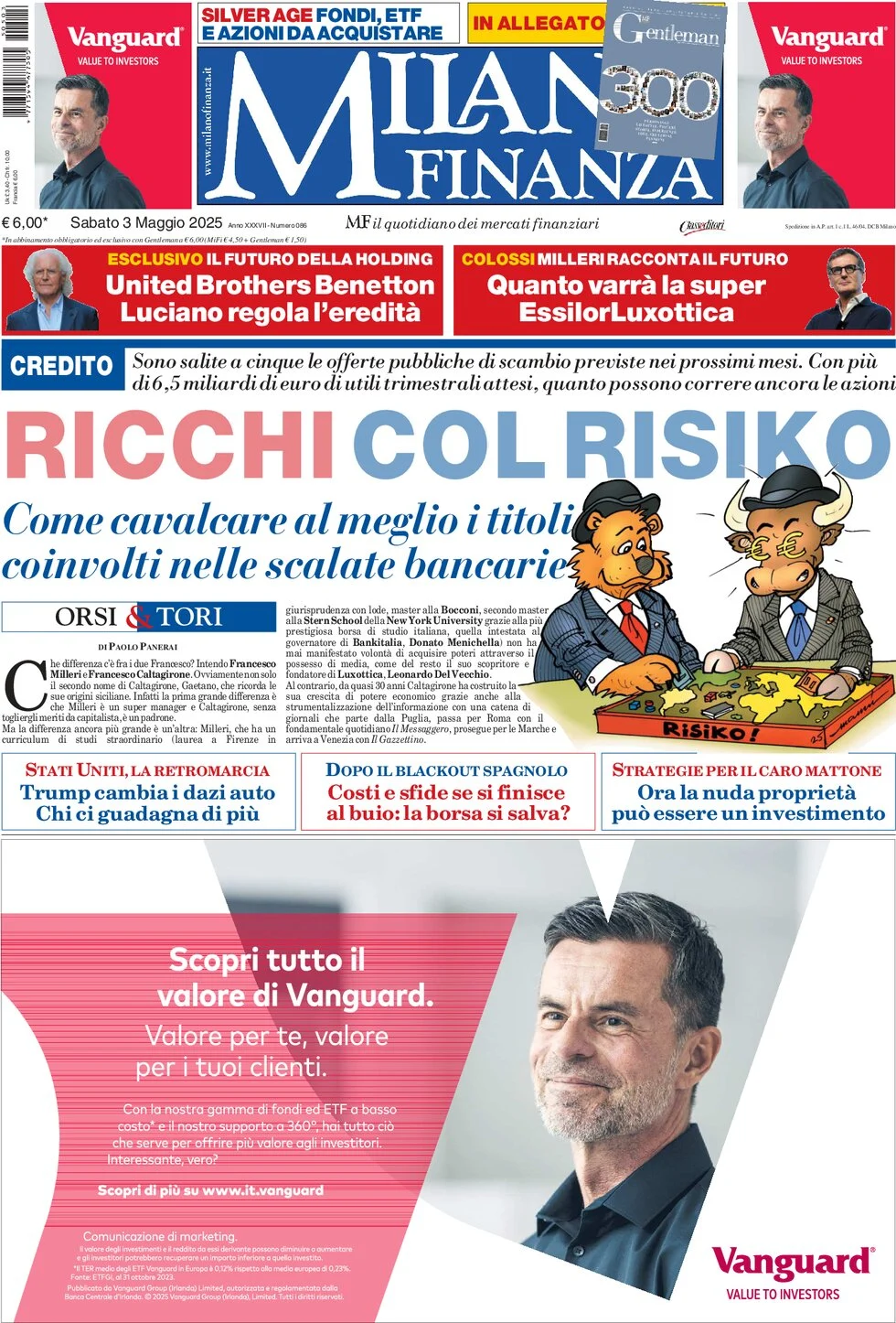 anteprima della prima pagina di mf-milano-finanza del 03/05/2025