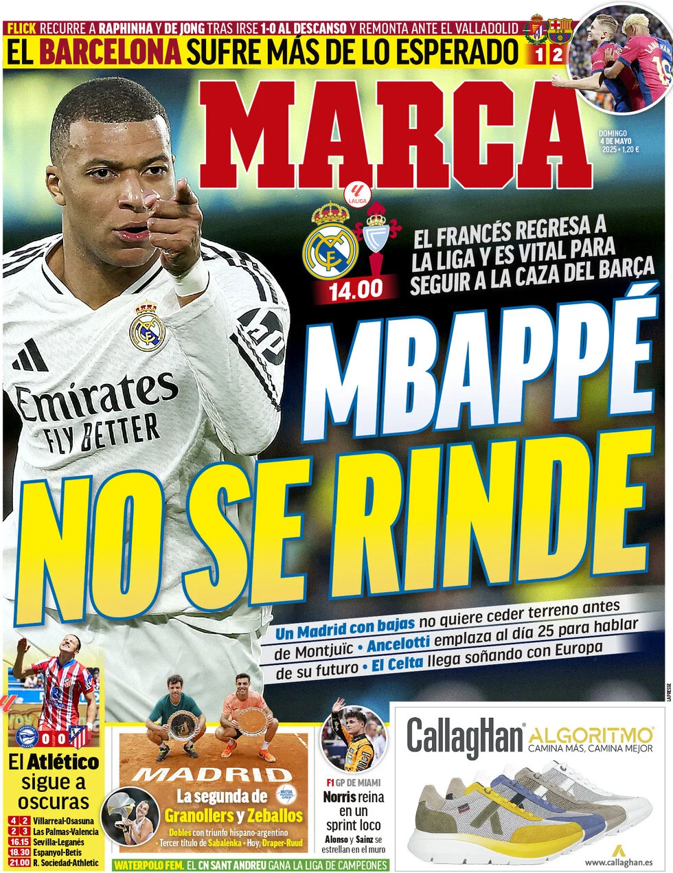 anteprima della prima pagina di marca del 04/05/2025