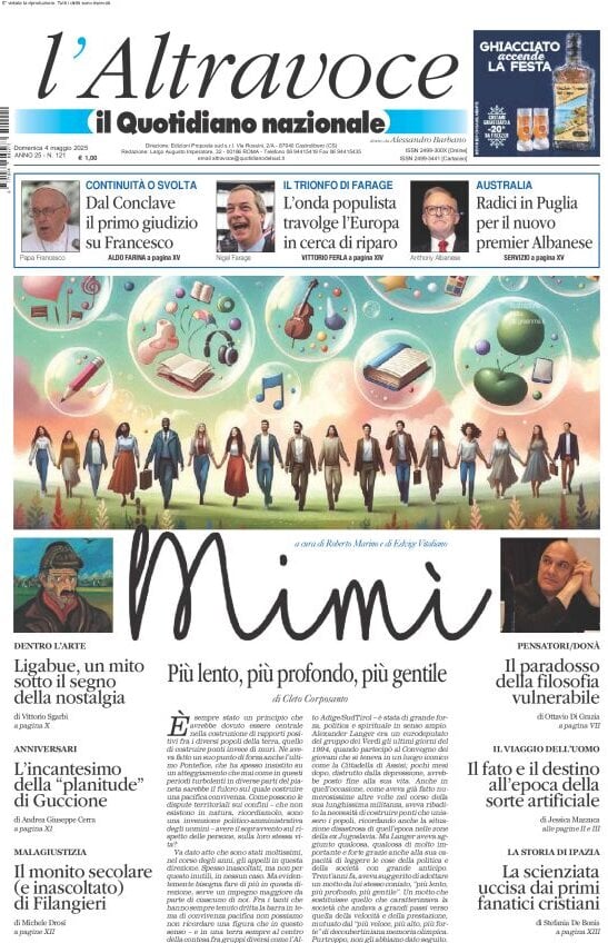 anteprima della prima pagina di il-quotidiano-del-sud-laltravoce del 04/05/2025