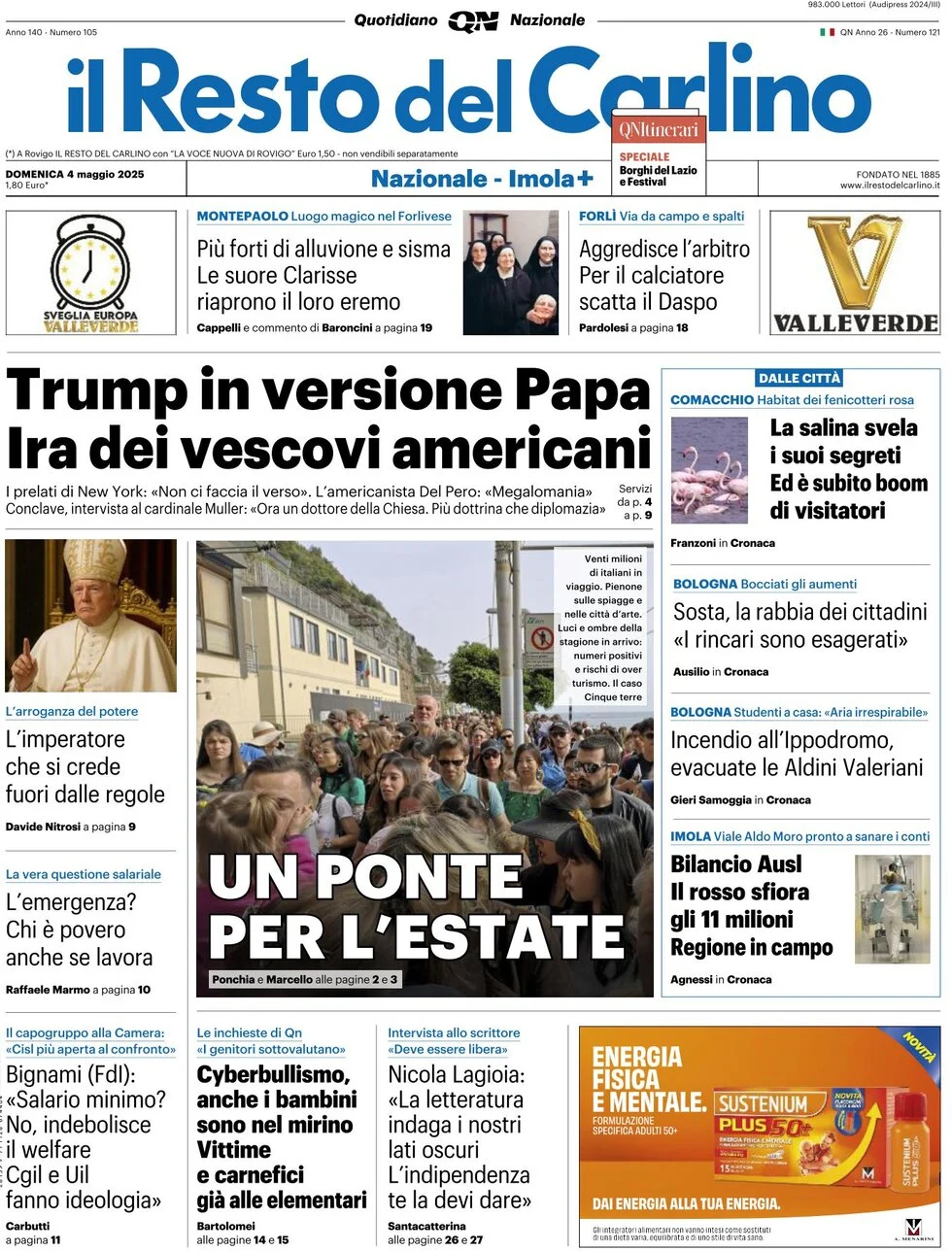 anteprima della prima pagina di il-resto-del-carlino del 04/05/2025