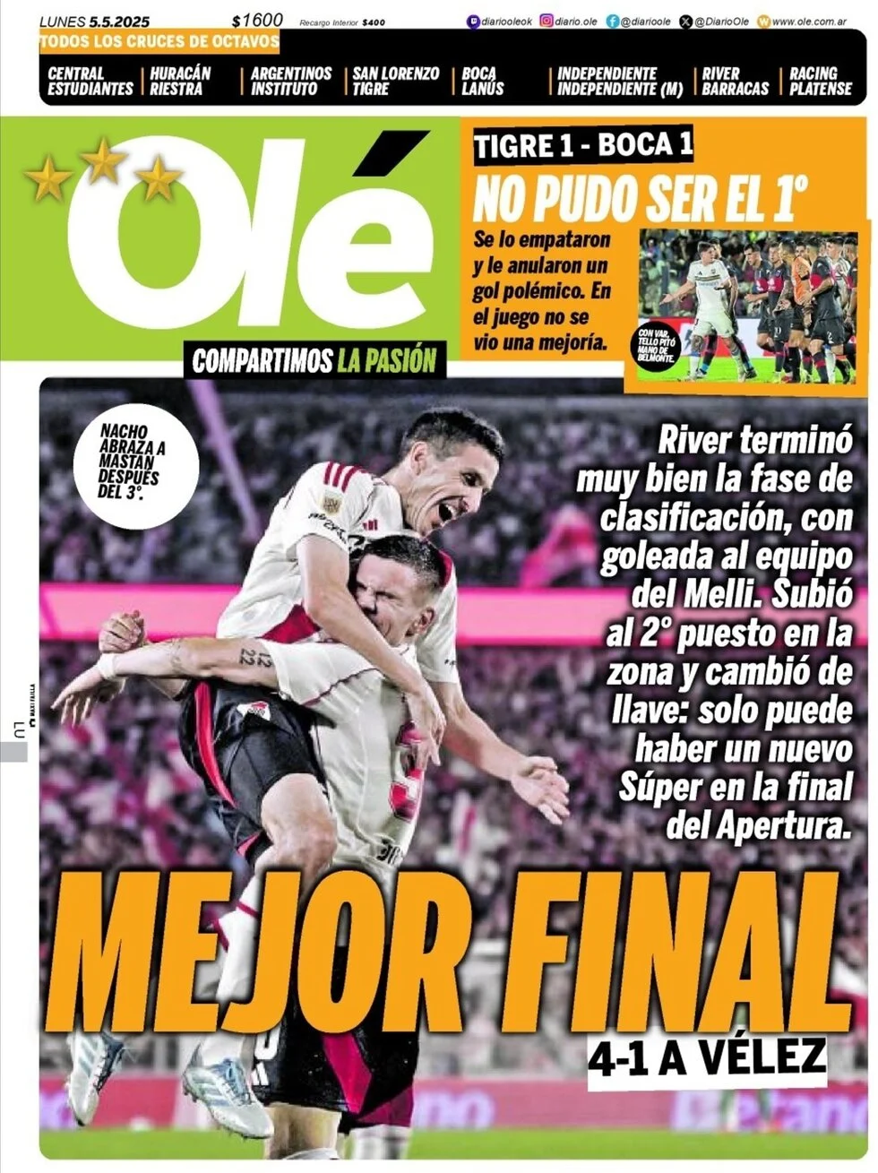 anteprima della prima pagina di ol del 05/05/2025