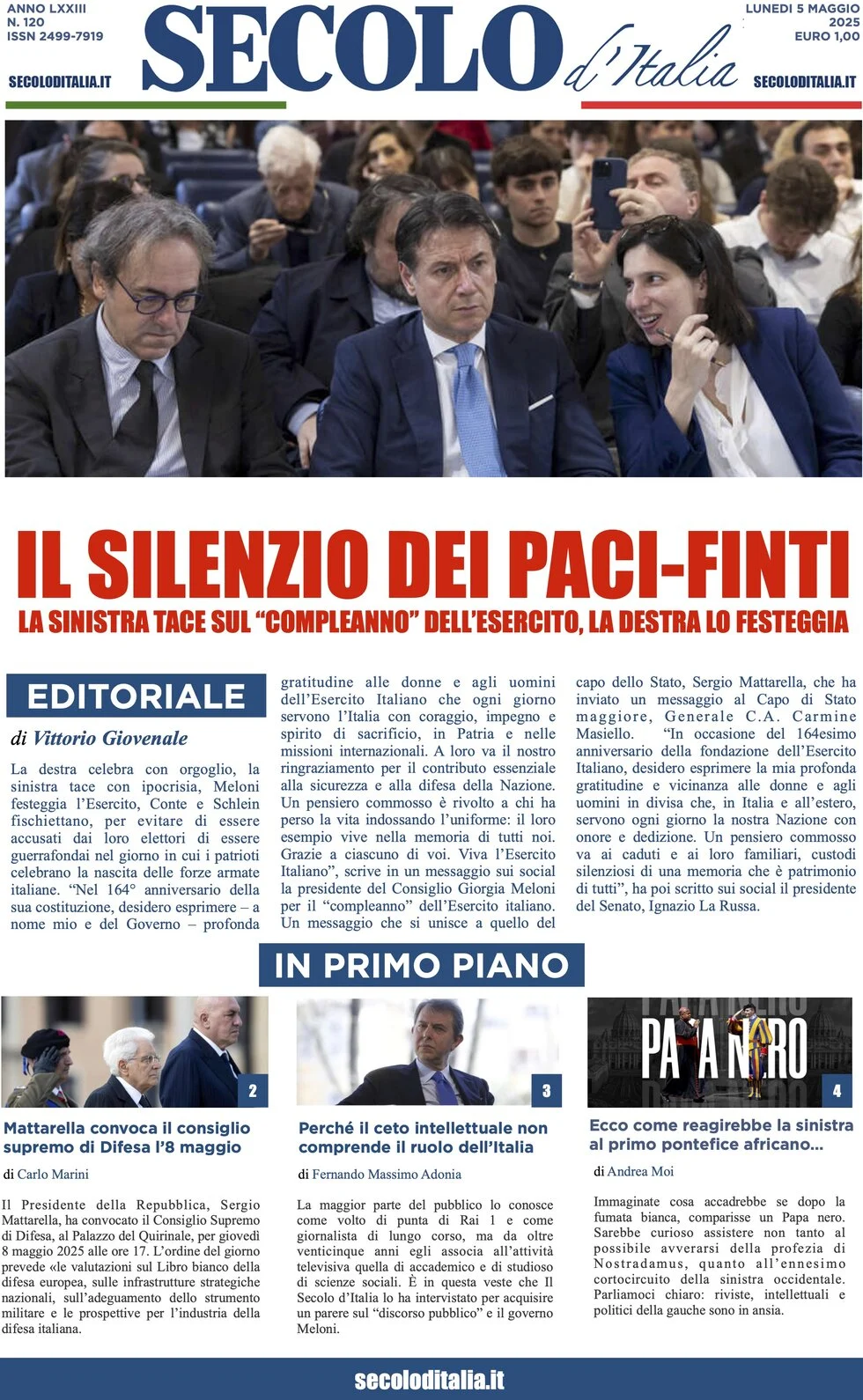 anteprima della prima pagina di secolo-ditalia del 05/05/2025