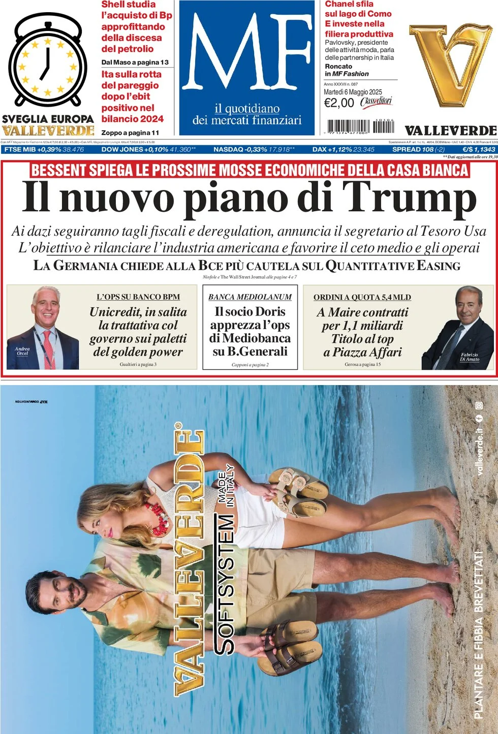 anteprima della prima pagina di mf-milano-finanza del 06/05/2025