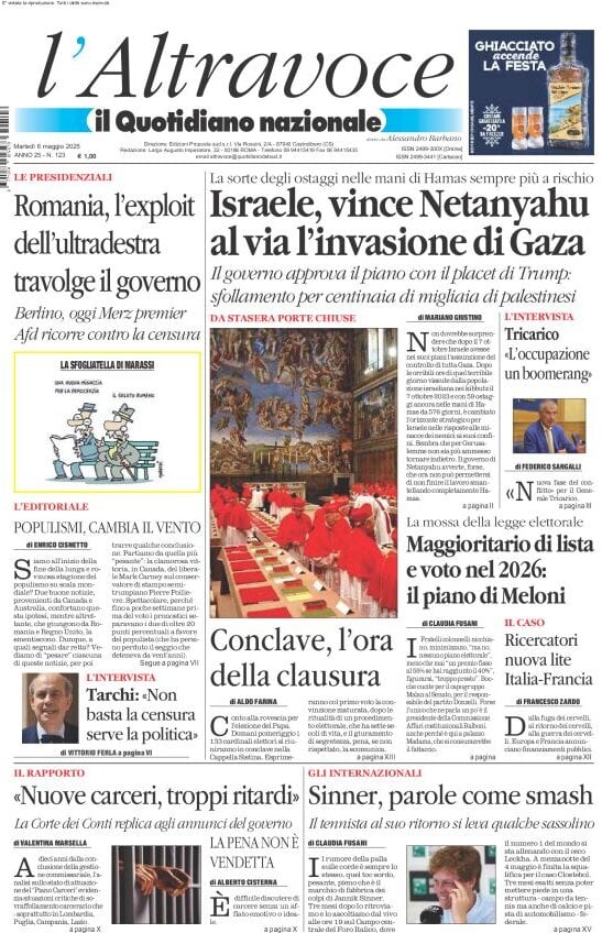 anteprima della prima pagina di il-quotidiano-del-sud-laltravoce del 06/05/2025