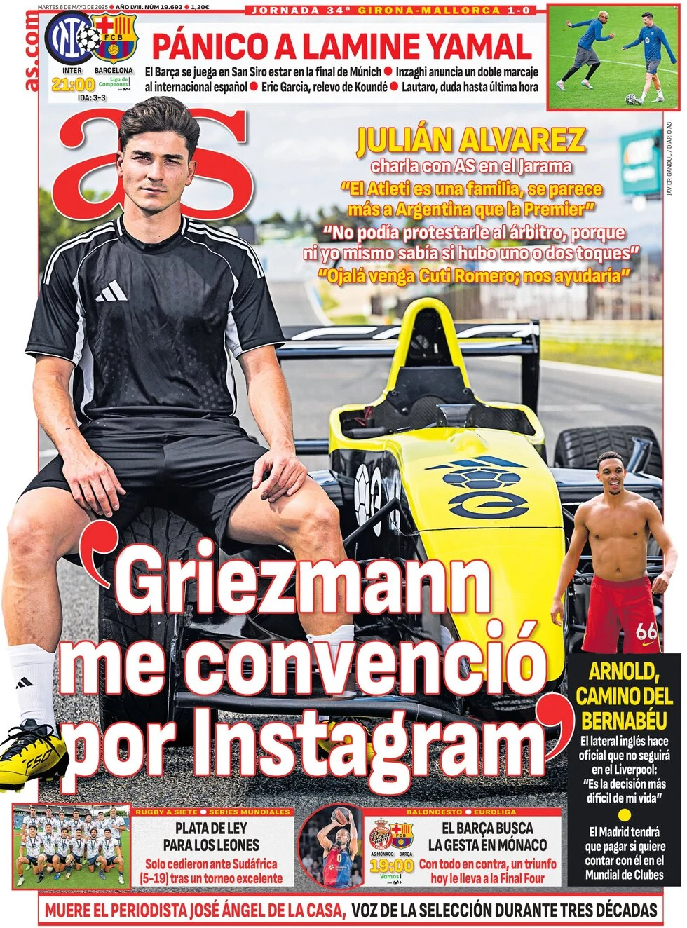 anteprima della prima pagina di as-madrid del 06/05/2025