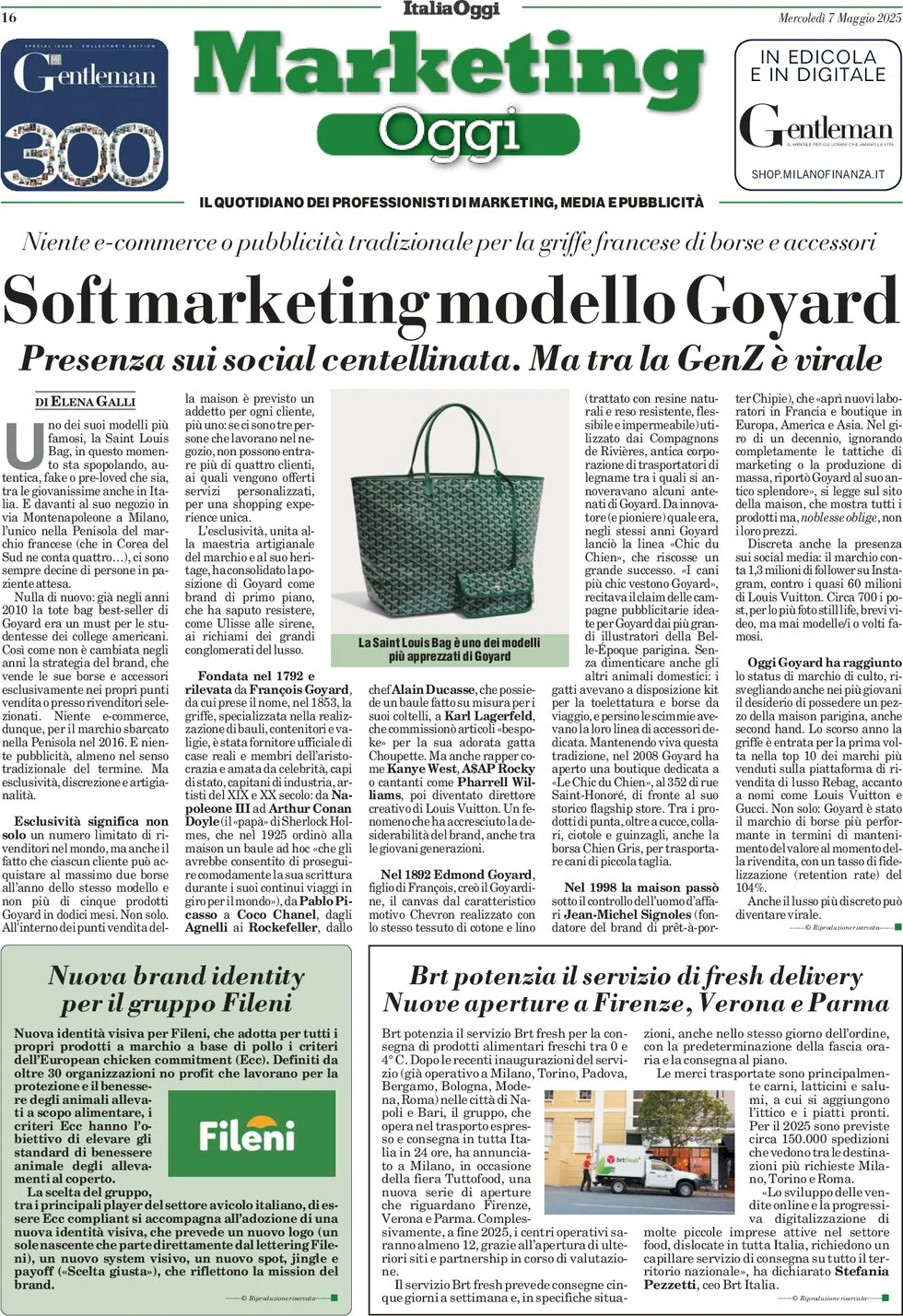 anteprima della prima pagina di marketing-oggi del 07/05/2025