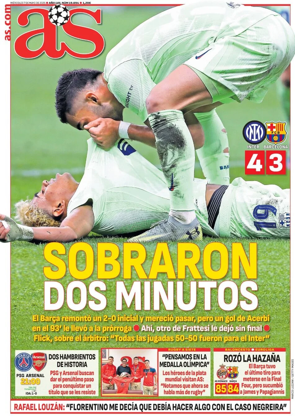 anteprima della prima pagina di as-madrid del 07/05/2025
