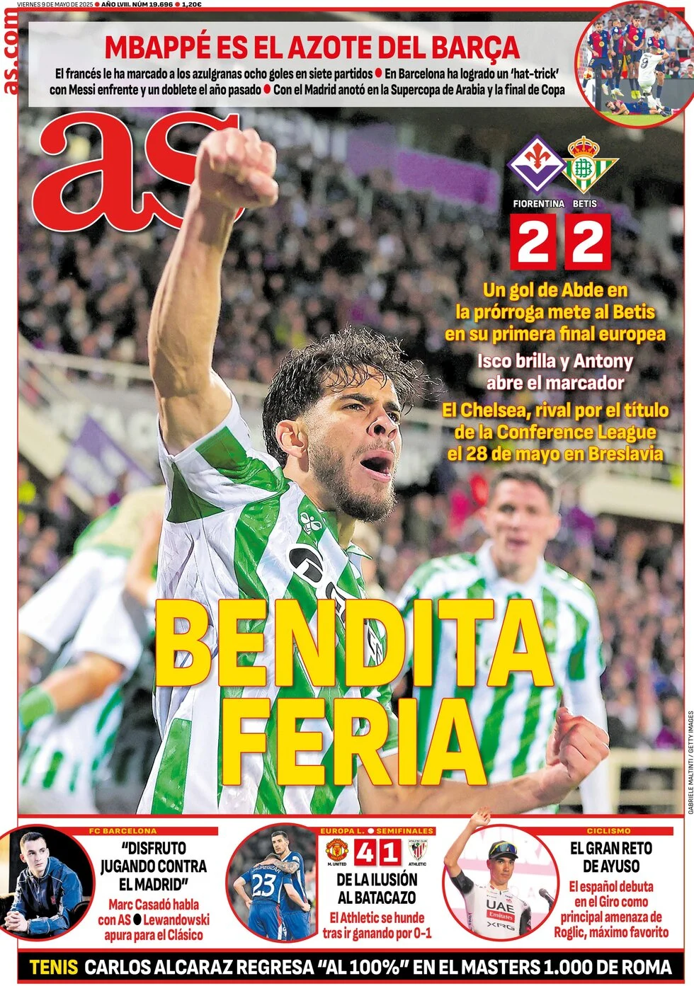 anteprima della prima pagina di as-madrid del 09/05/2025