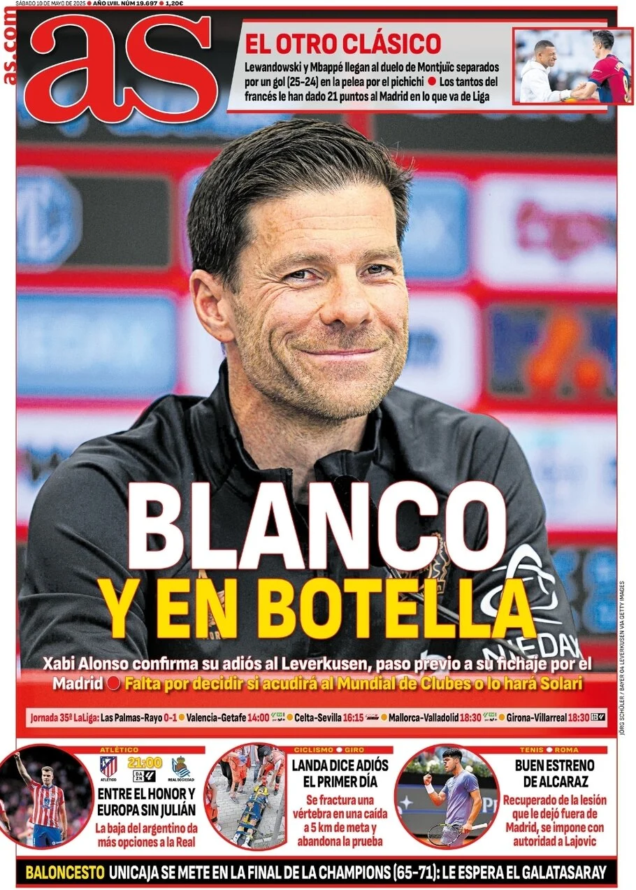 anteprima della prima pagina di as-madrid del 10/05/2025