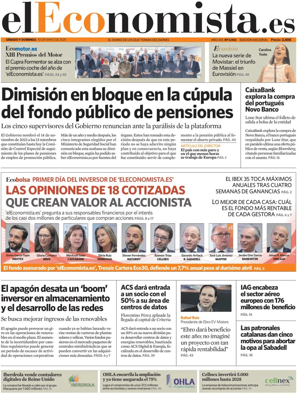 anteprima della prima pagina di el-economista del 10/05/2025