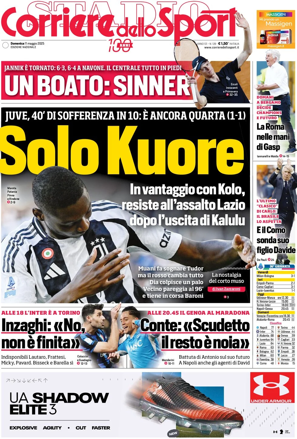 anteprima della prima pagina di corriere-dello-sport del 11/05/2025