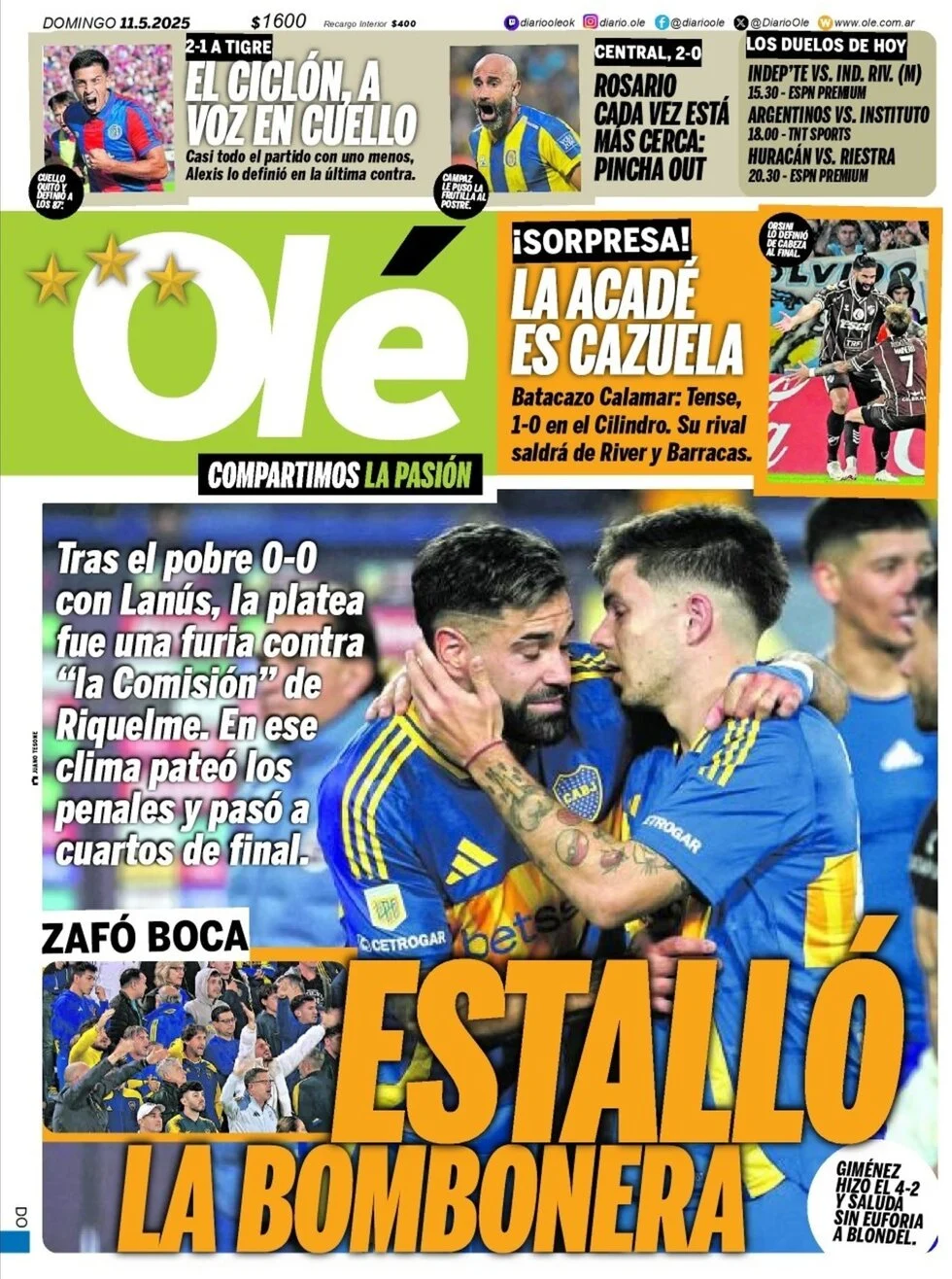 anteprima della prima pagina di ol del 11/05/2025