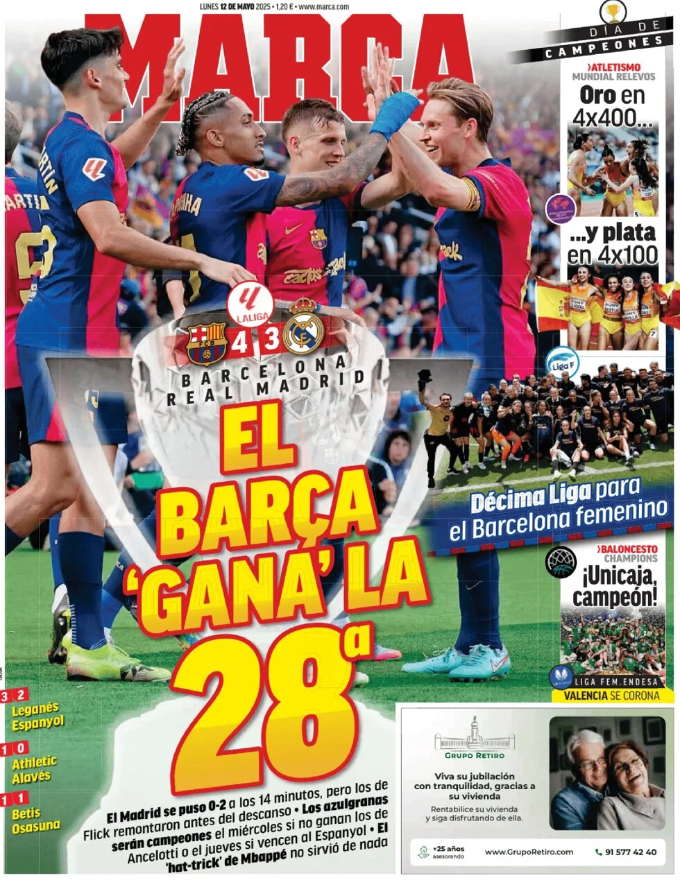 anteprima della prima pagina di marca del 12/05/2025