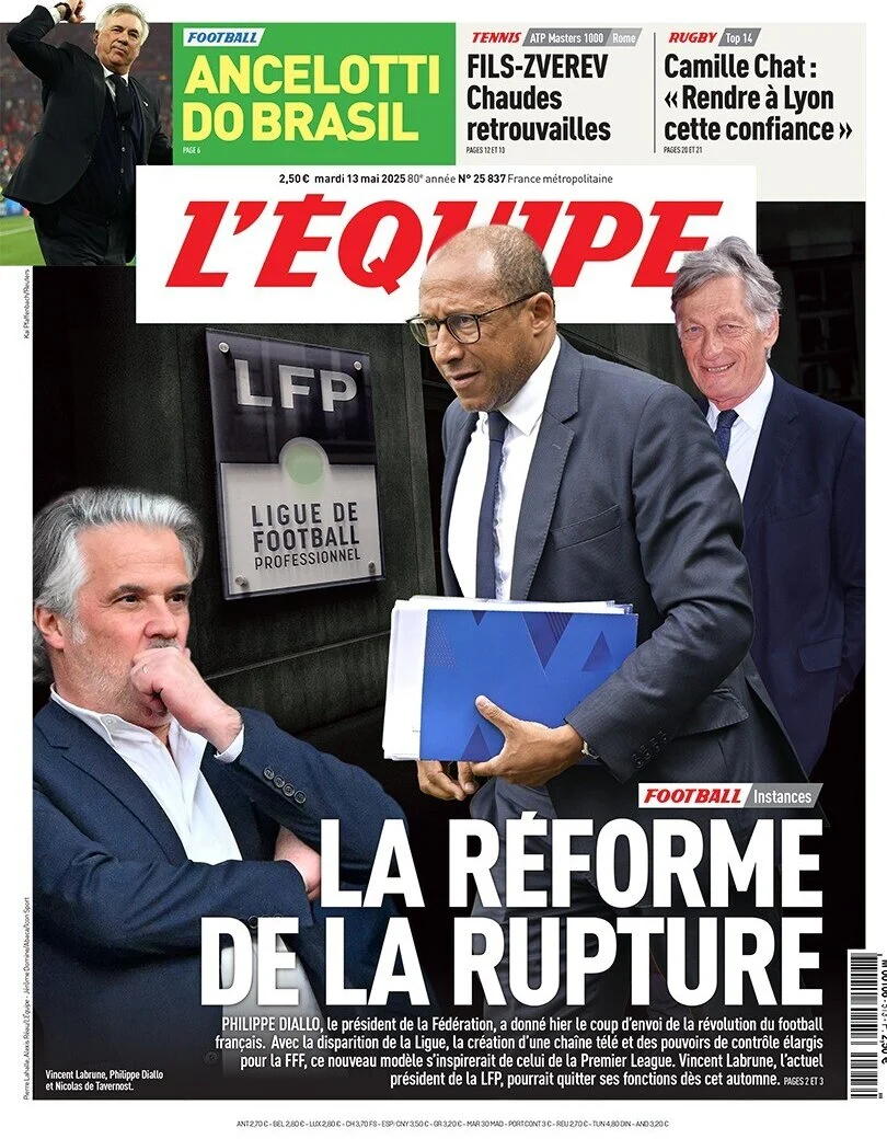 anteprima della prima pagina di lequipe del 13/05/2025