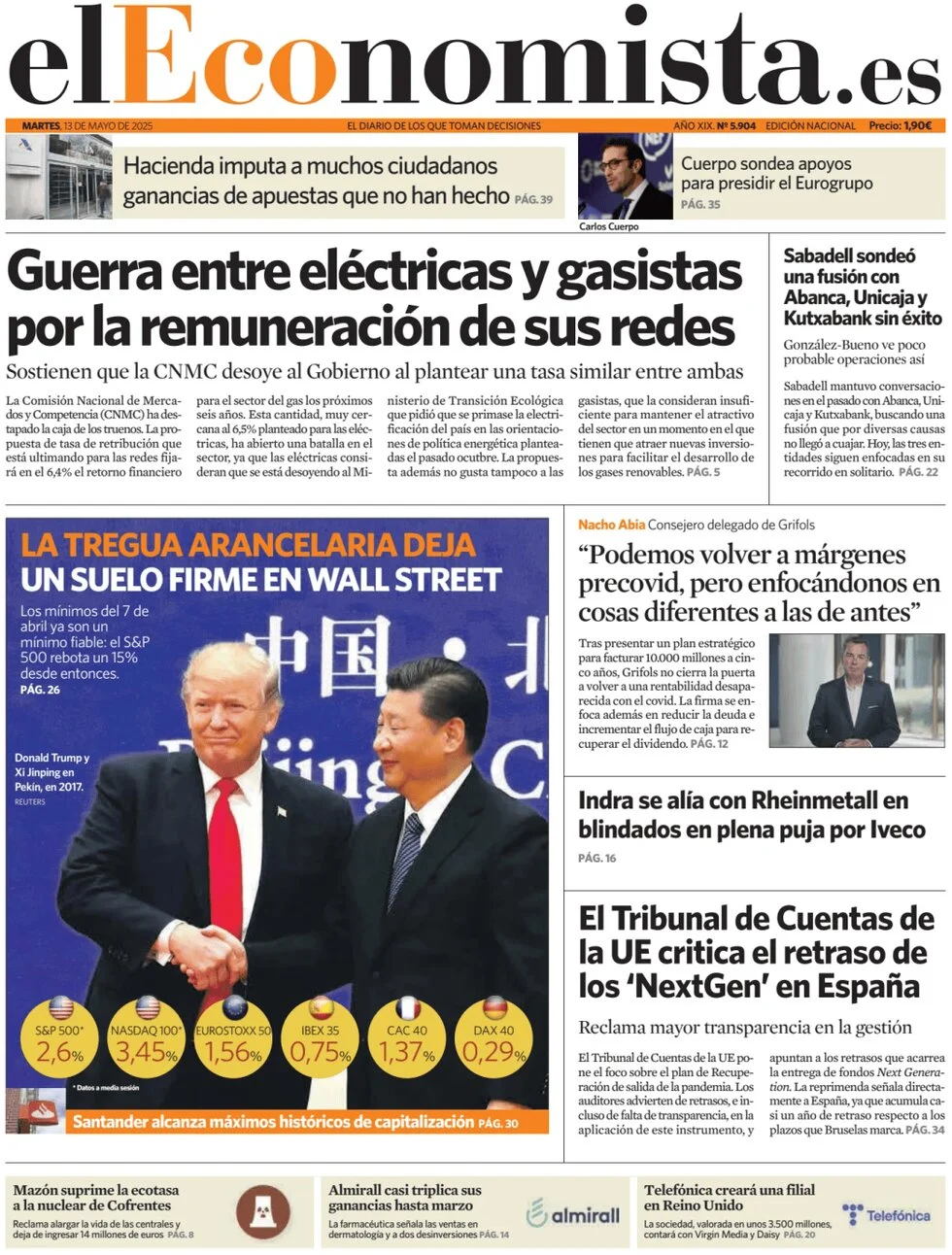 anteprima della prima pagina di el-economista del 13/05/2025
