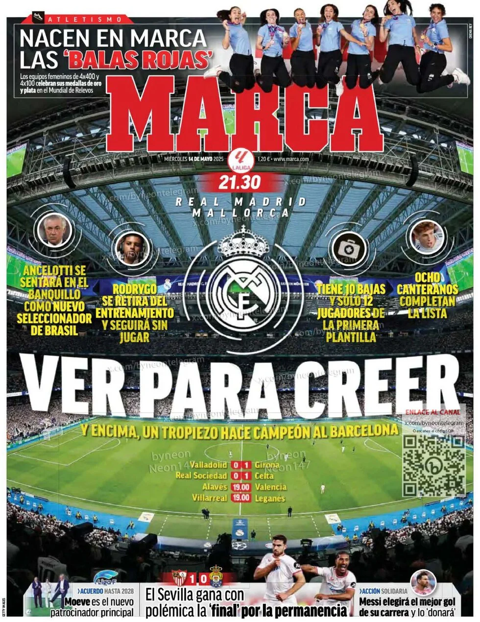 anteprima della prima pagina di marca del 14/05/2025