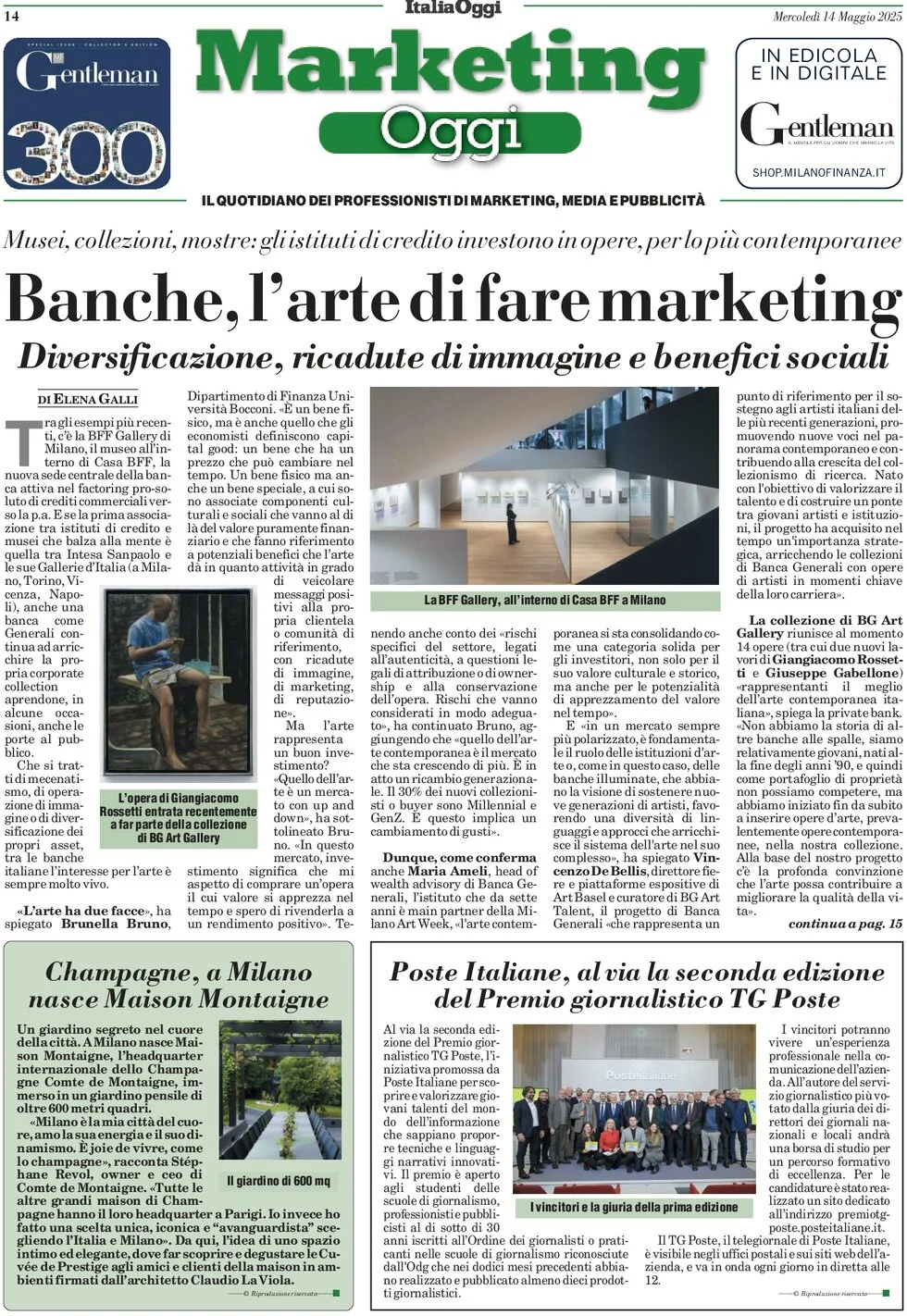anteprima della prima pagina di marketing-oggi del 14/05/2025