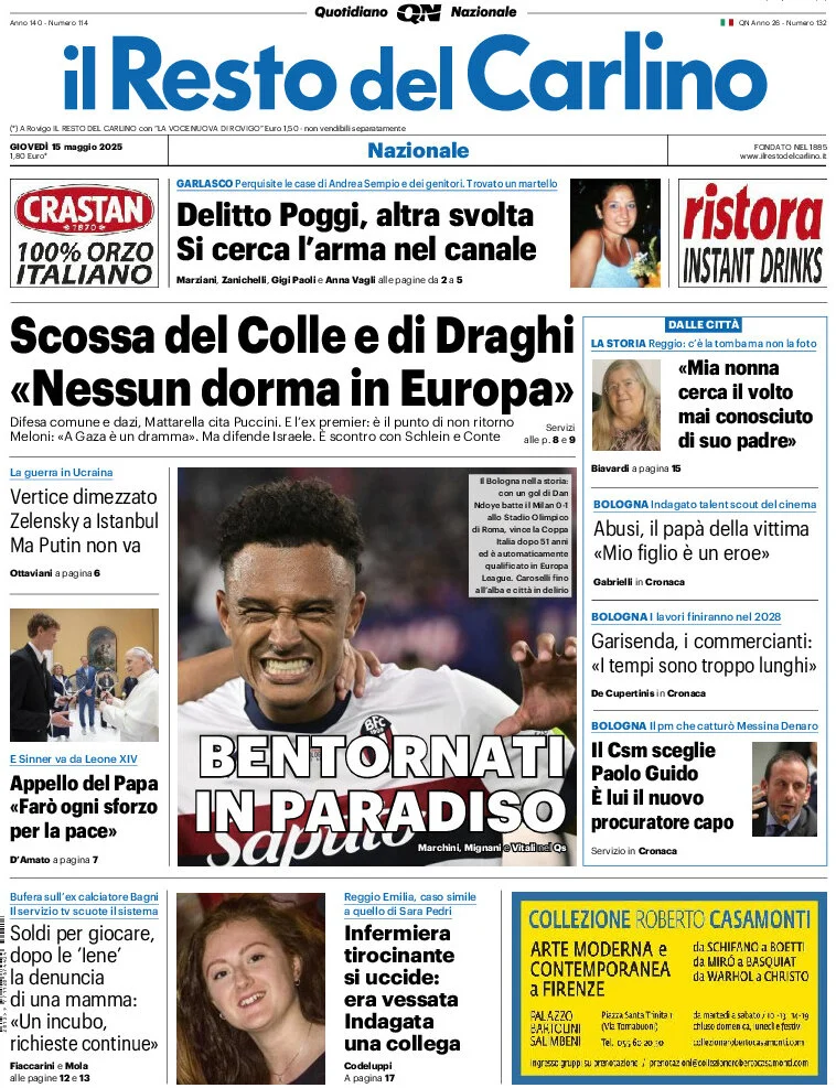 anteprima della prima pagina di il-resto-del-carlino del 15/05/2025