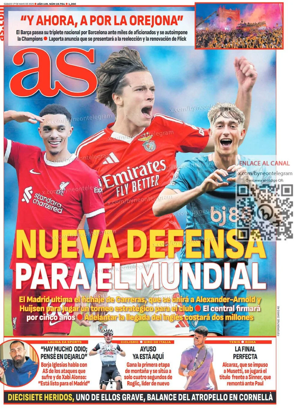 anteprima della prima pagina di as-madrid del 17/05/2025