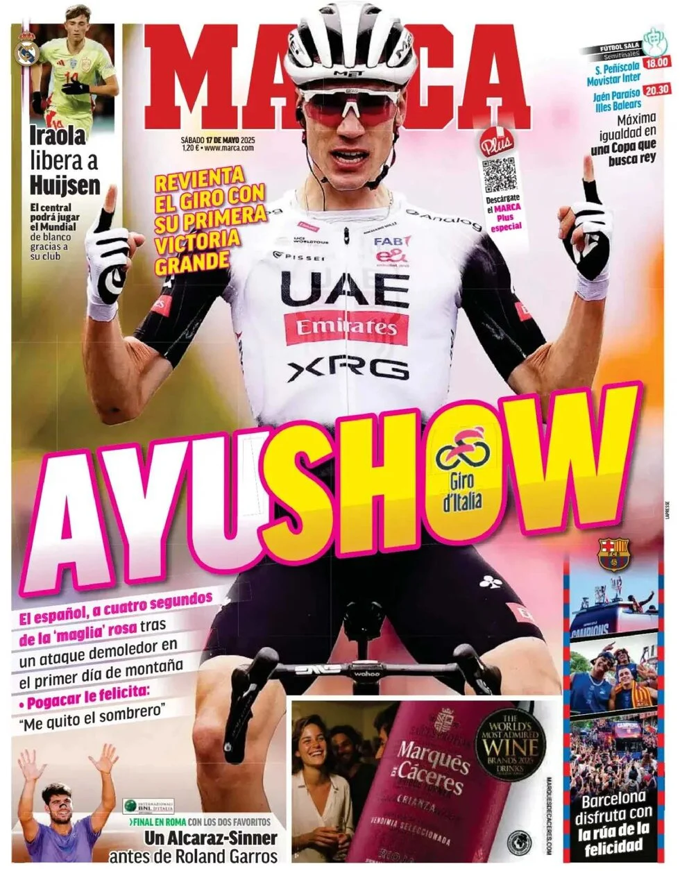 anteprima della prima pagina di marca del 17/05/2025
