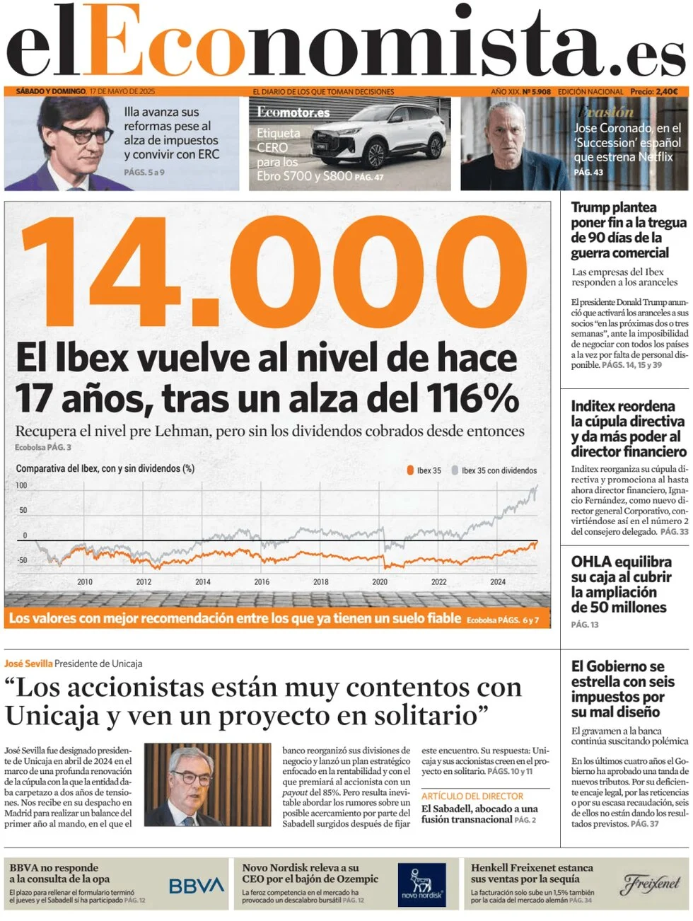 anteprima della prima pagina di el-economista del 17/05/2025