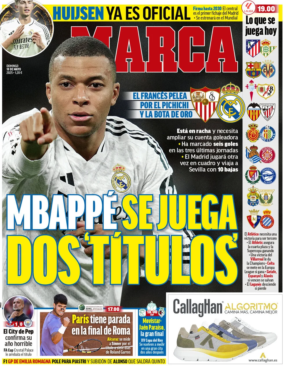 anteprima della prima pagina di marca del 18/05/2025