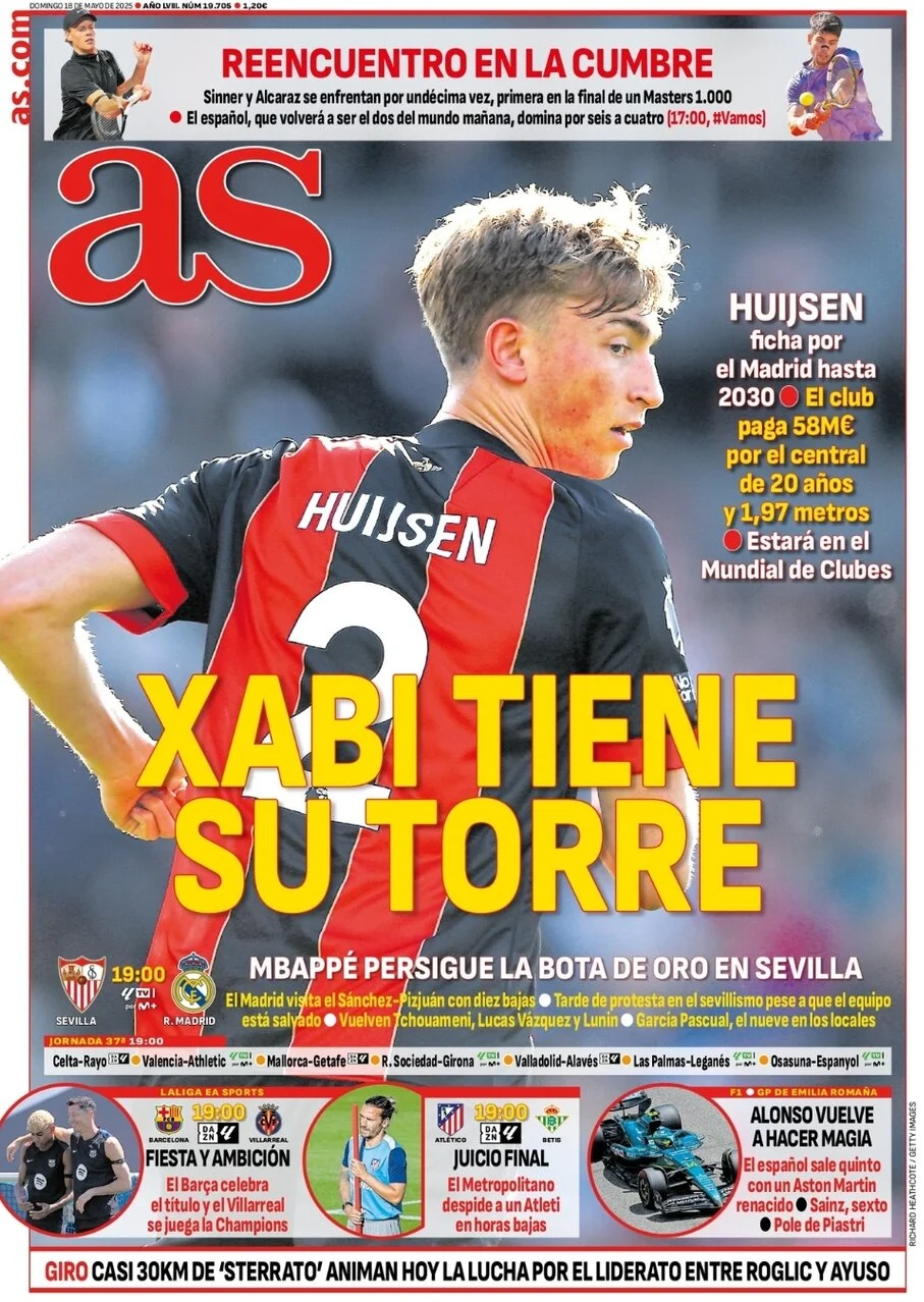 anteprima della prima pagina di as-madrid del 18/05/2025