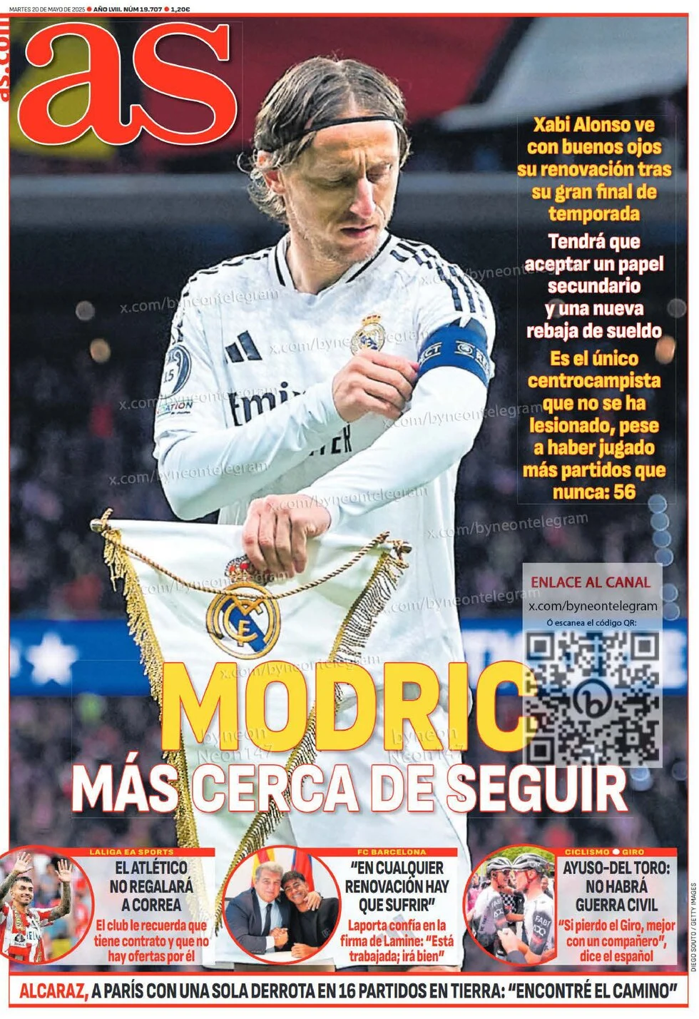 anteprima della prima pagina di as-madrid del 20/05/2025