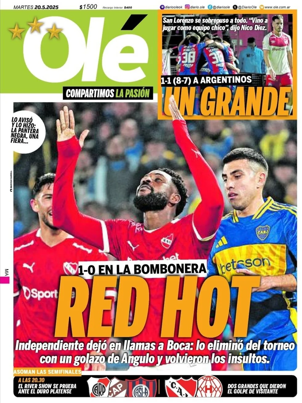 anteprima della prima pagina di ol del 20/05/2025