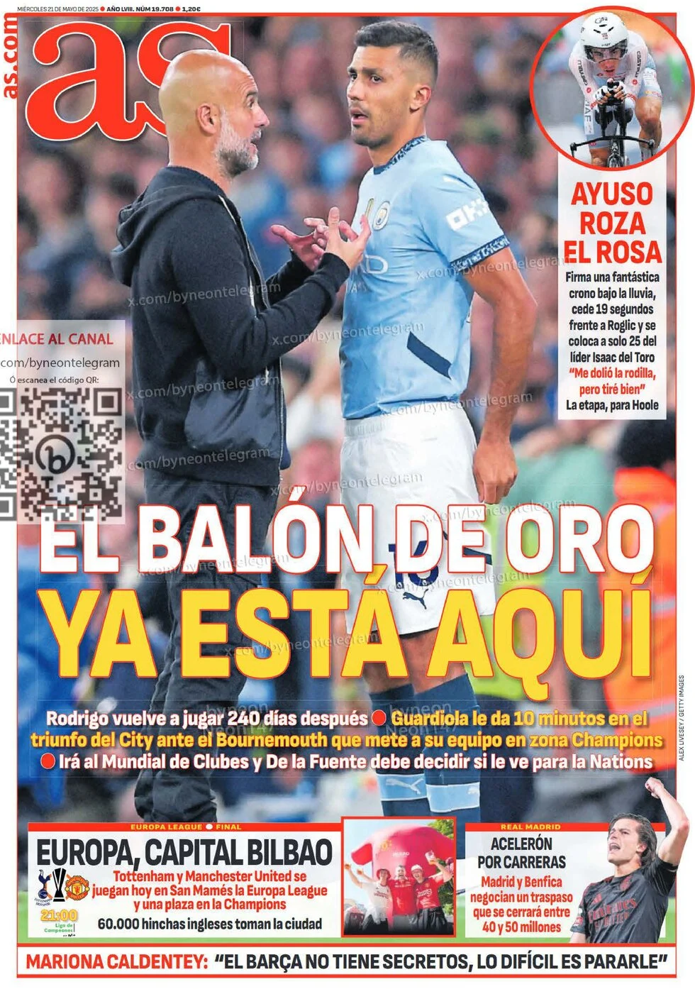anteprima della prima pagina di as-madrid del 21/05/2025