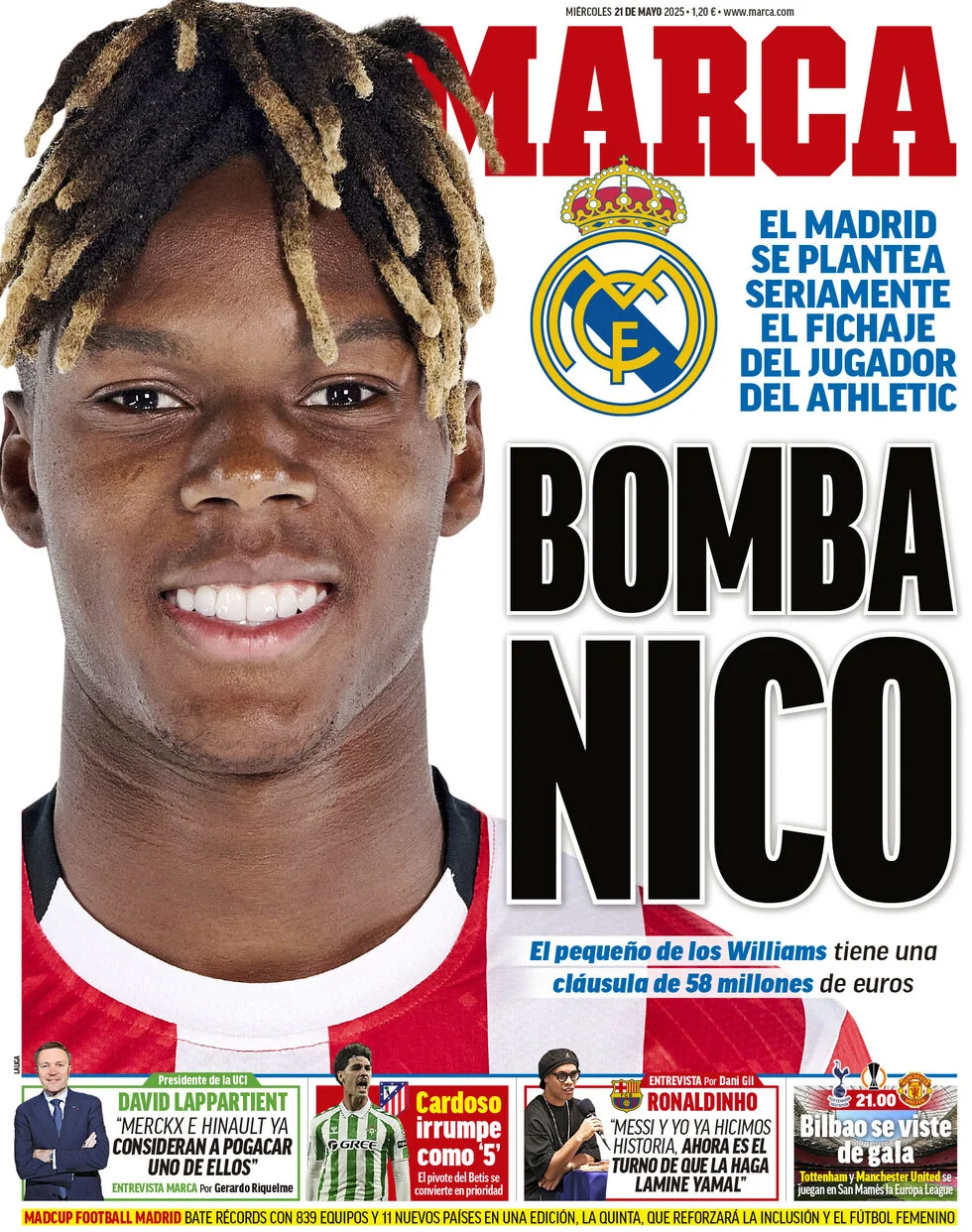 anteprima della prima pagina di marca del 21/05/2025