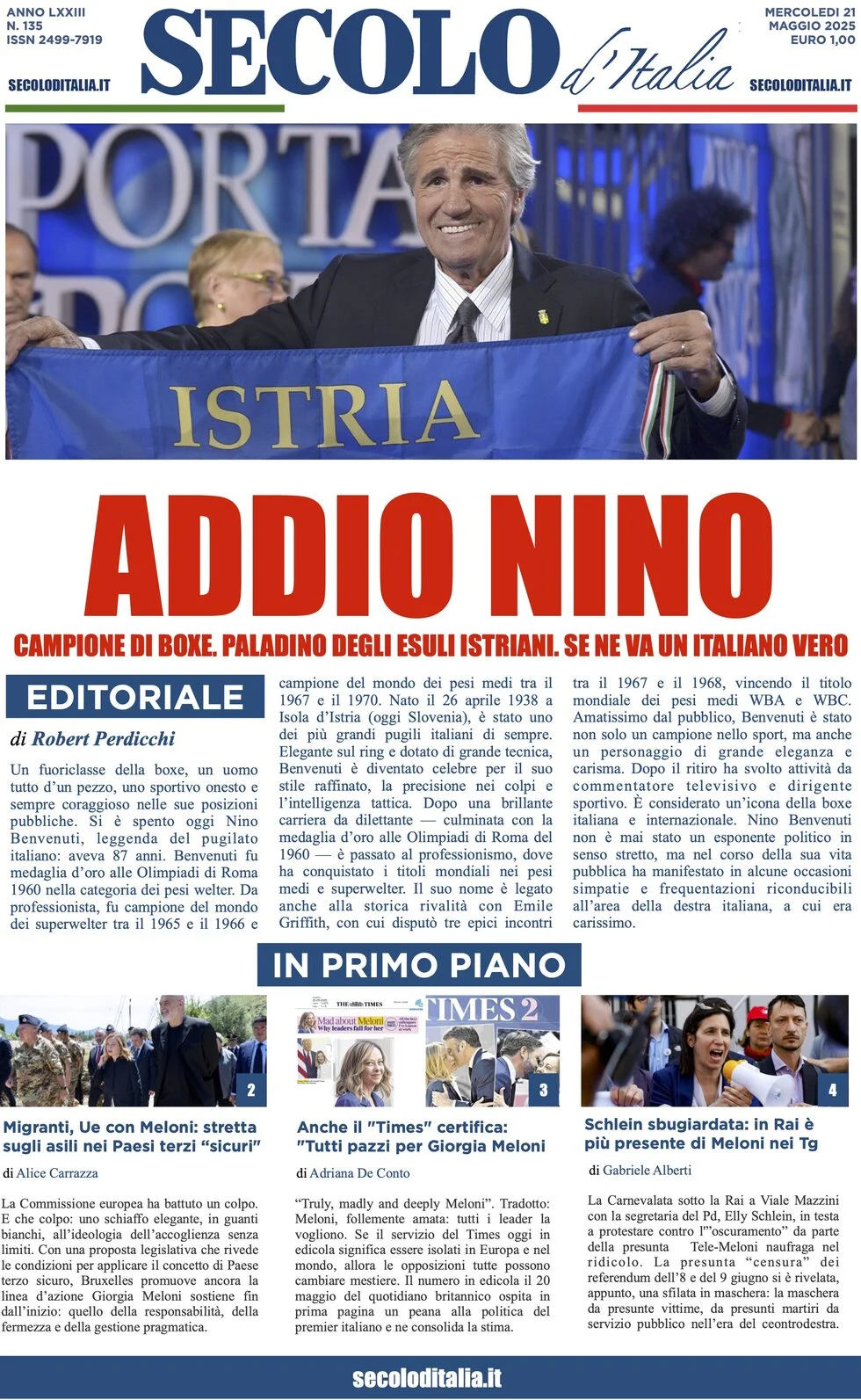 anteprima della prima pagina di secolo-ditalia del 21/05/2025