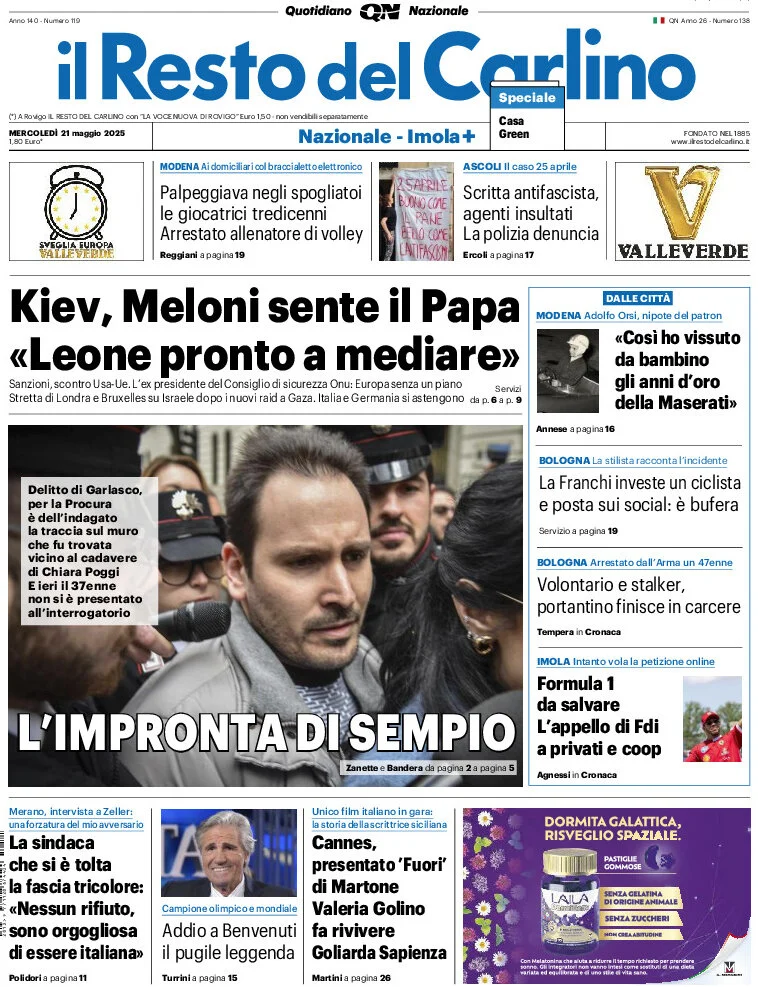 anteprima della prima pagina di il-resto-del-carlino del 21/05/2025
