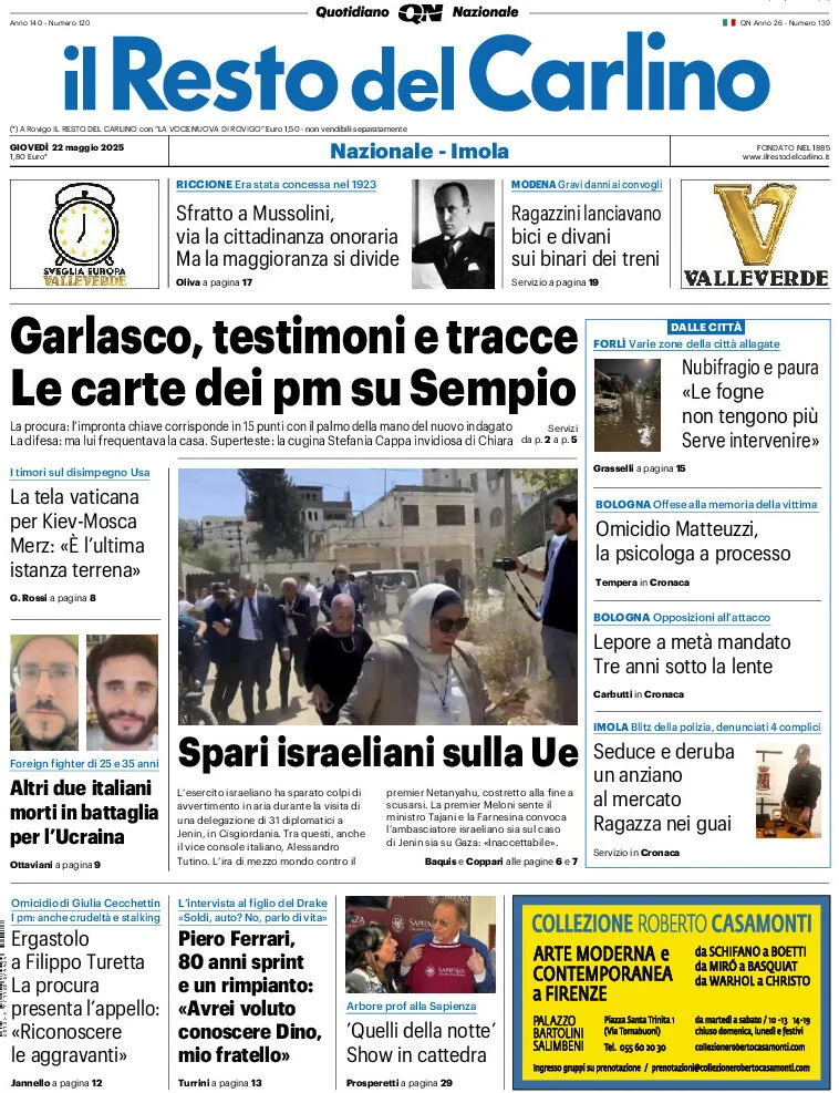 anteprima della prima pagina di il-resto-del-carlino del 22/05/2025