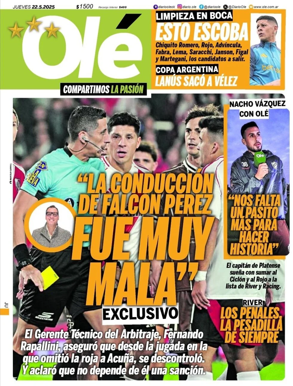 anteprima della prima pagina di ol del 22/05/2025