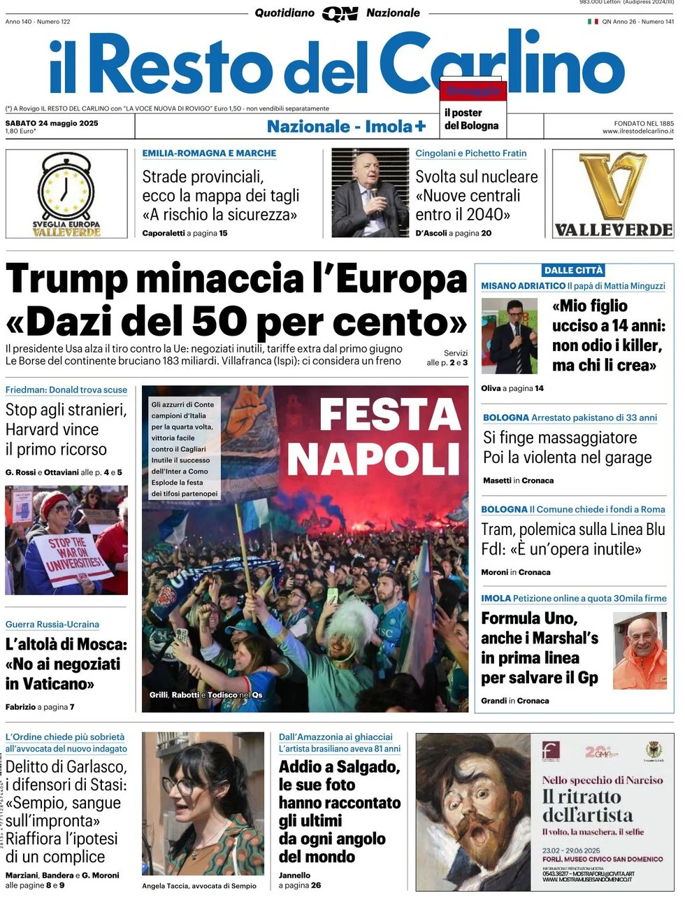 anteprima della prima pagina di il-resto-del-carlino del 24/05/2025