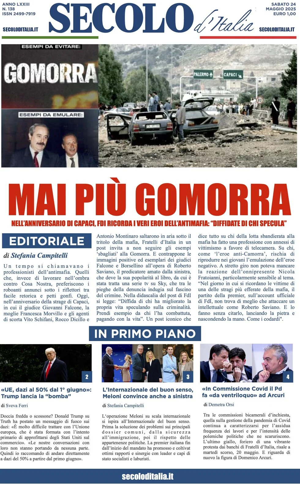 anteprima della prima pagina di secolo-ditalia del 24/05/2025