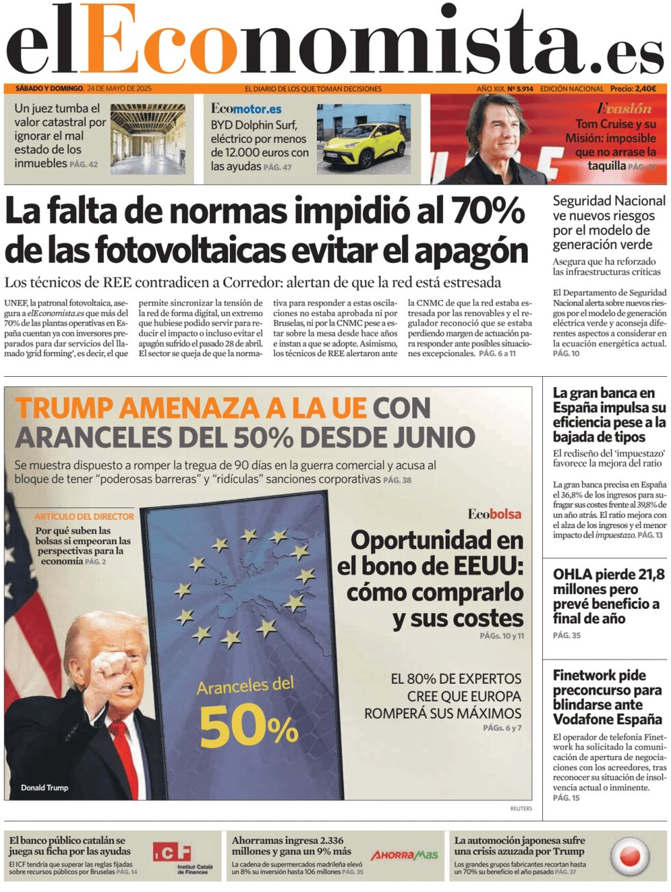 anteprima della prima pagina di el-economista del 24/05/2025
