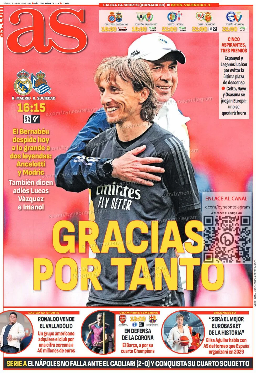 anteprima della prima pagina di as-madrid del 24/05/2025