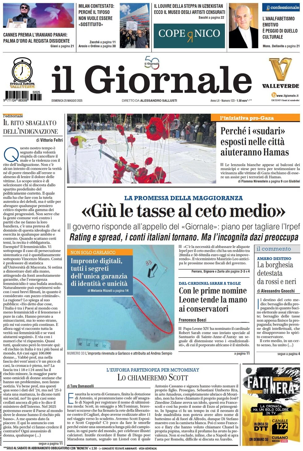 anteprima della prima pagina di il-giornale del 25/05/2025