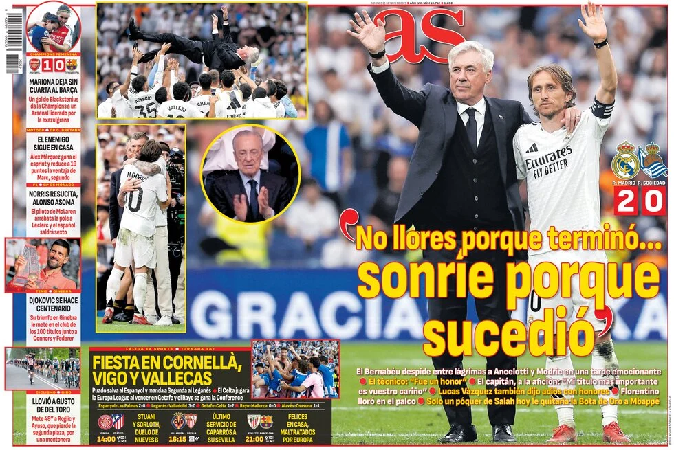 anteprima della prima pagina di as-madrid del 25/05/2025