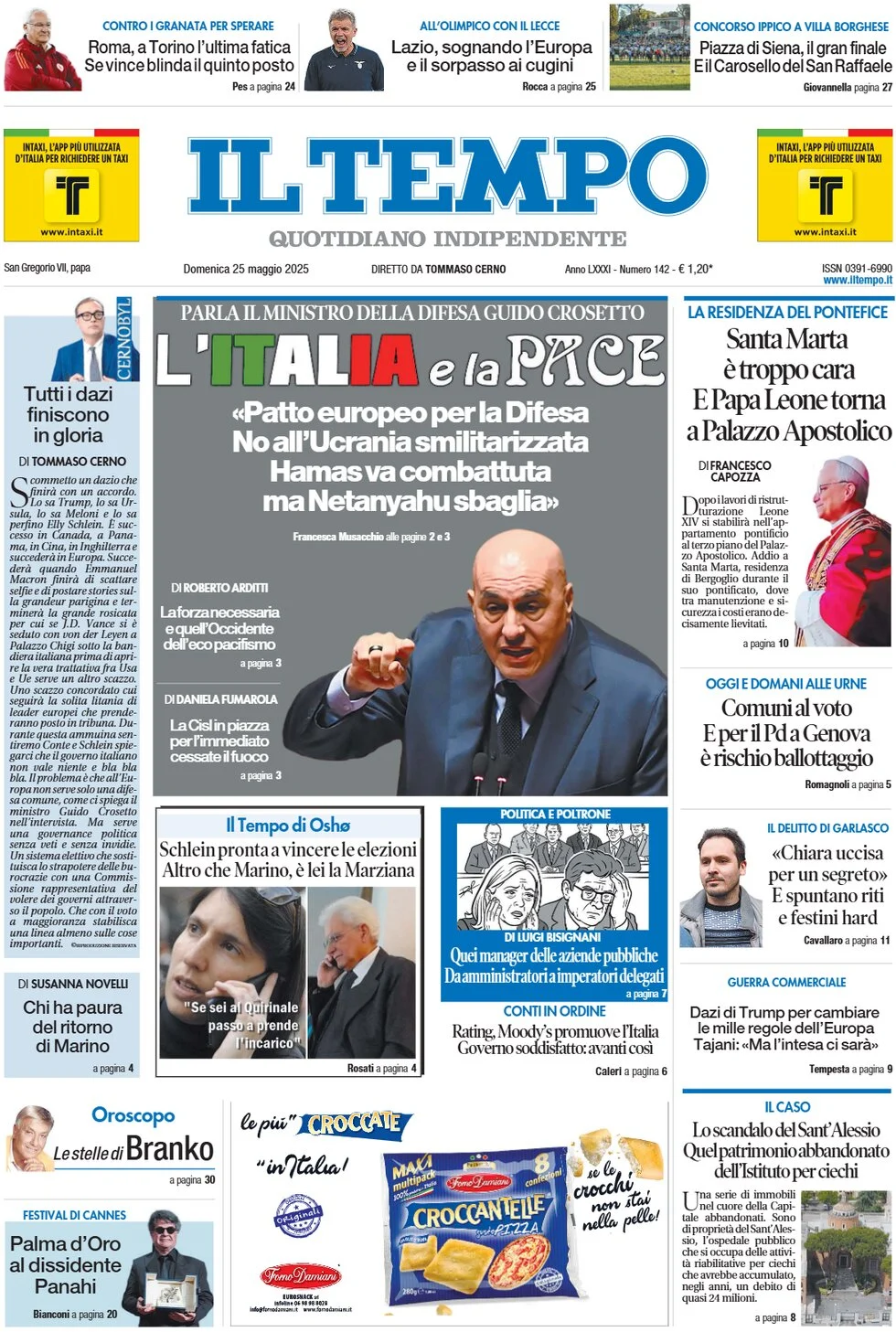 anteprima della prima pagina di il-tempo del 25/05/2025