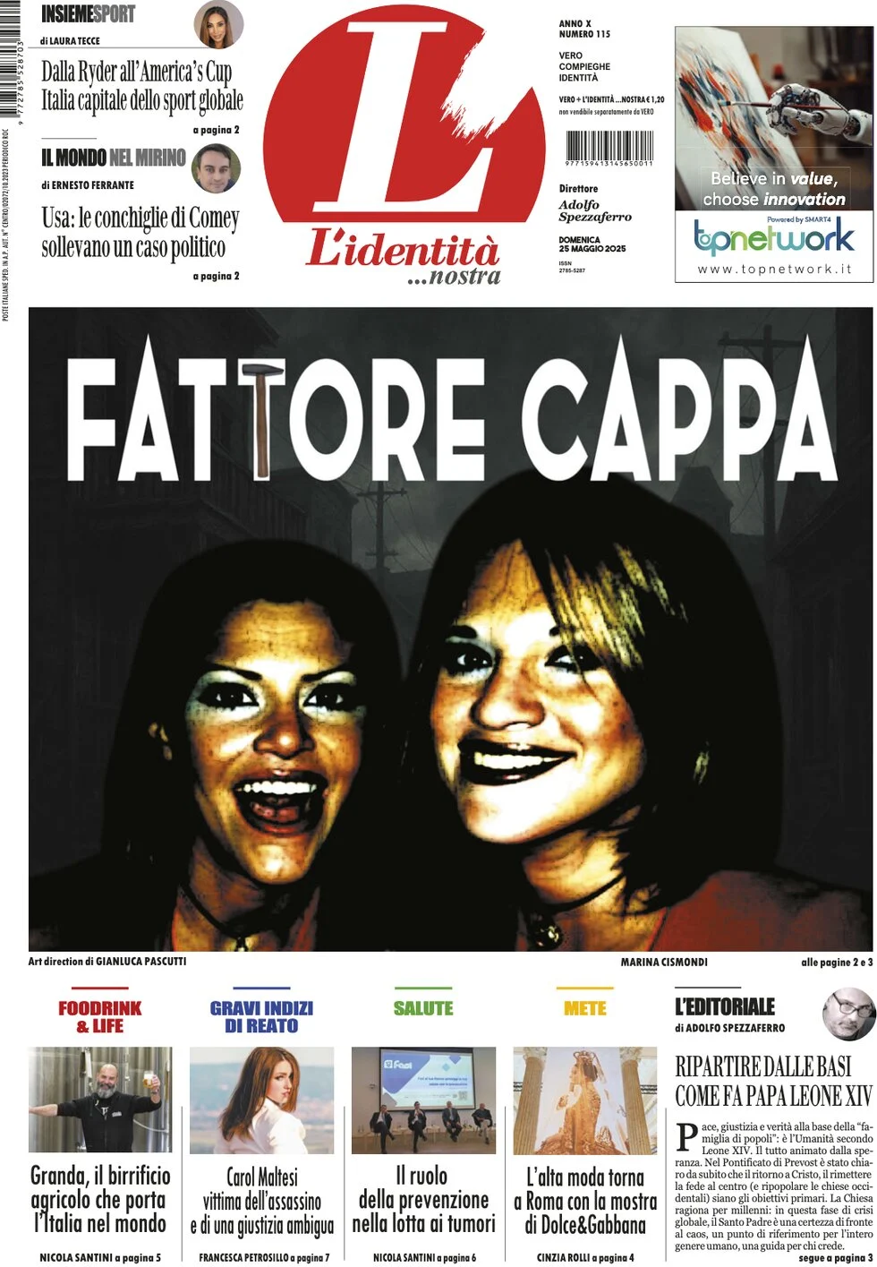 anteprima della prima pagina di lidentit del 26/05/2025